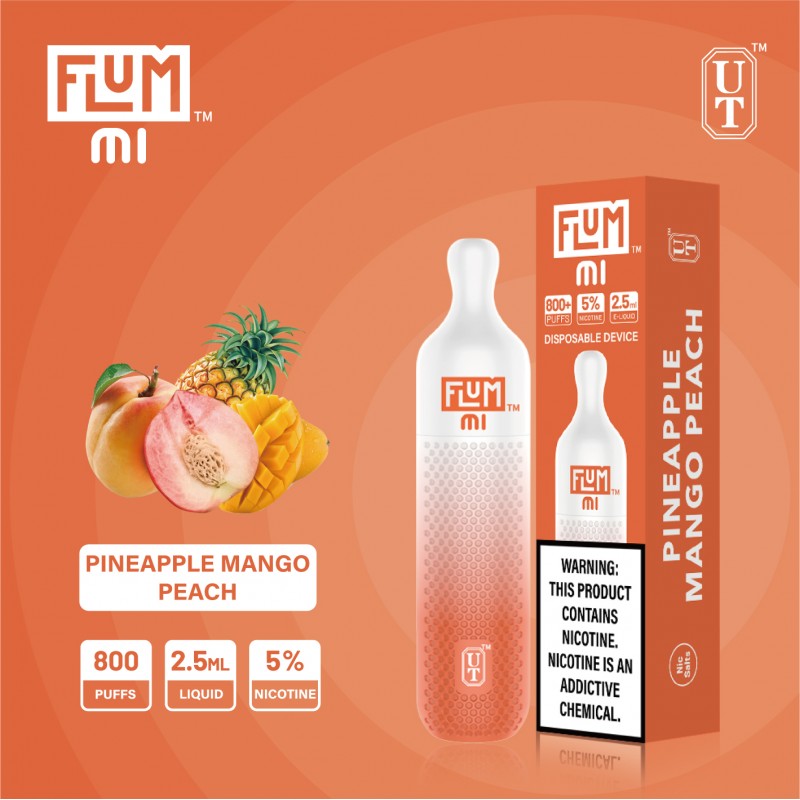 Flum Mi 800 Puffs Disposable Vape Pineapple Mango Peach