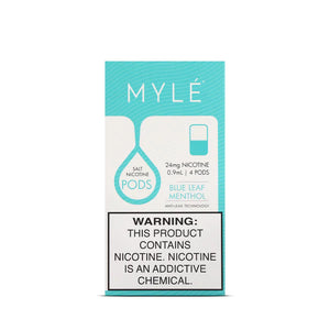 MYLE V4 Replacement Pods – 1 Pack of 4 Pods Bue Leaf Menthol (2.4%/24mg)
