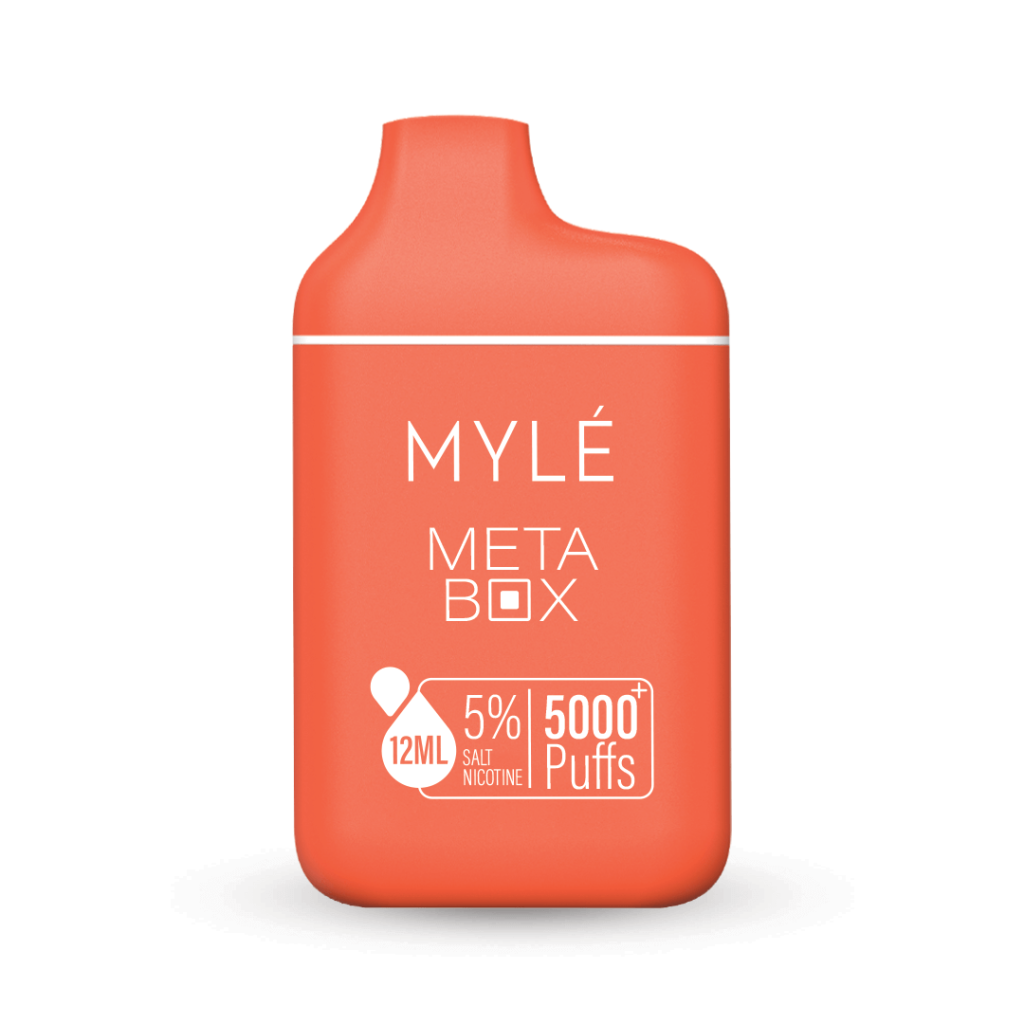 Myle Meta Box 5000 Puff Disposable Vape Device Peach Ice