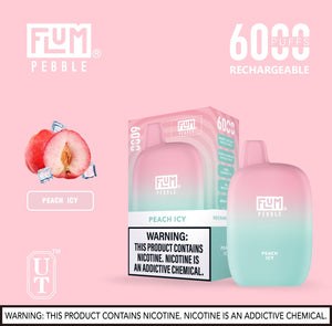 Flum Pebble 6000 Puff Disposable Vape Device Peach Icy
