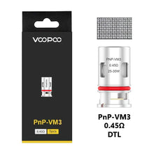 Load image into Gallery viewer, Voopoo PNP Replacement Coils 5 Pack PnP-VM3 0.45ohm
