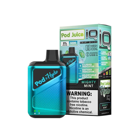 Pod Juice Hyde IQ 5000 Puff Disposable Vape Device Mighty Mint