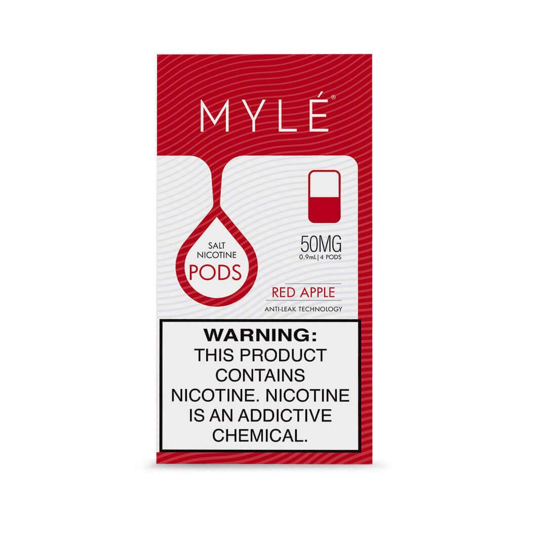 MYLE V4 Replacement Pods – 1 Pack of 4 Pods Red Apple