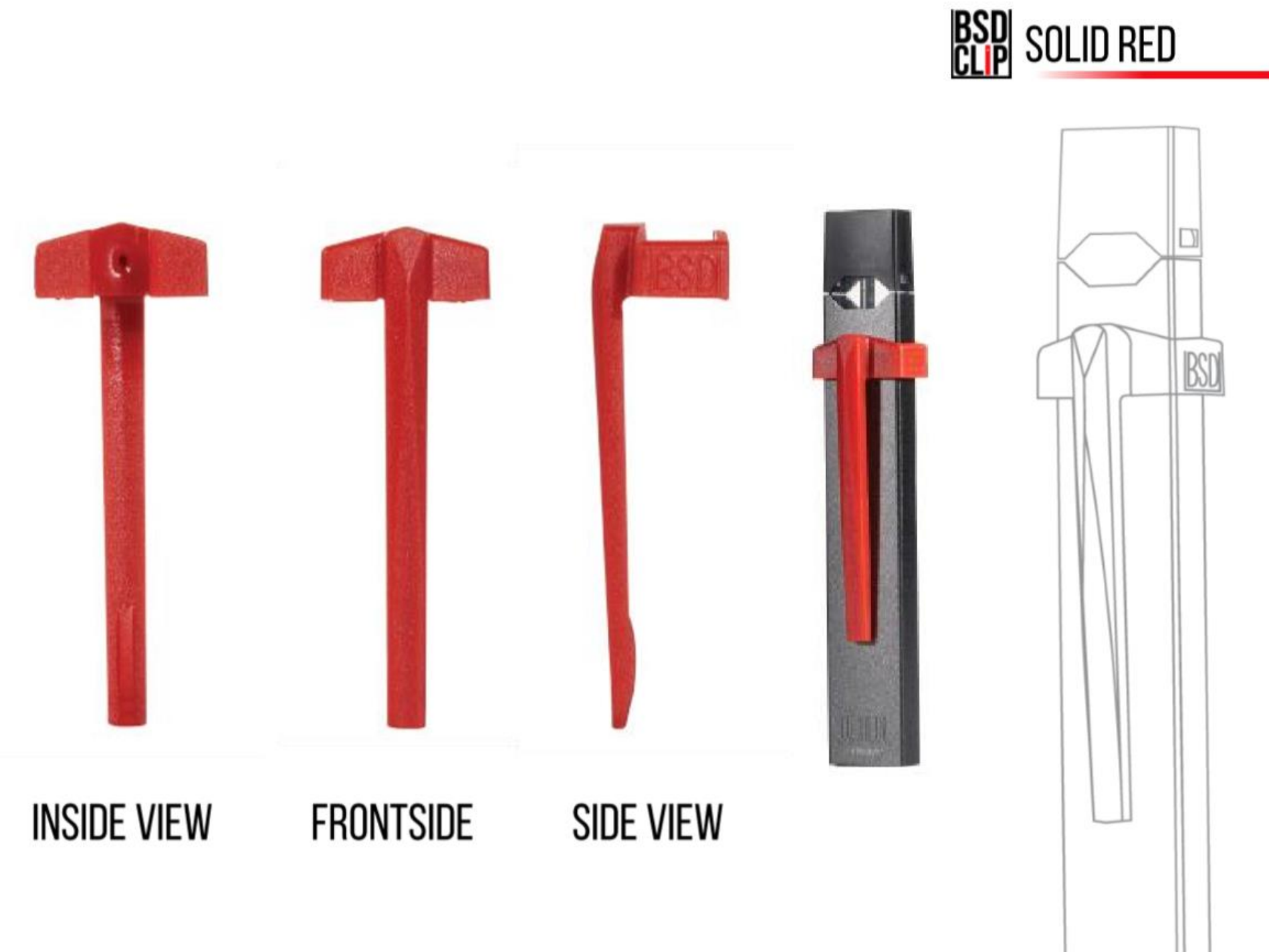 Juul BSD Clip Never Lose It Again Solid Red