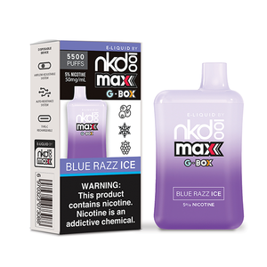 Naked 100 Max G-Box 5500 Puff Disposable Vape Blue Razz Ice