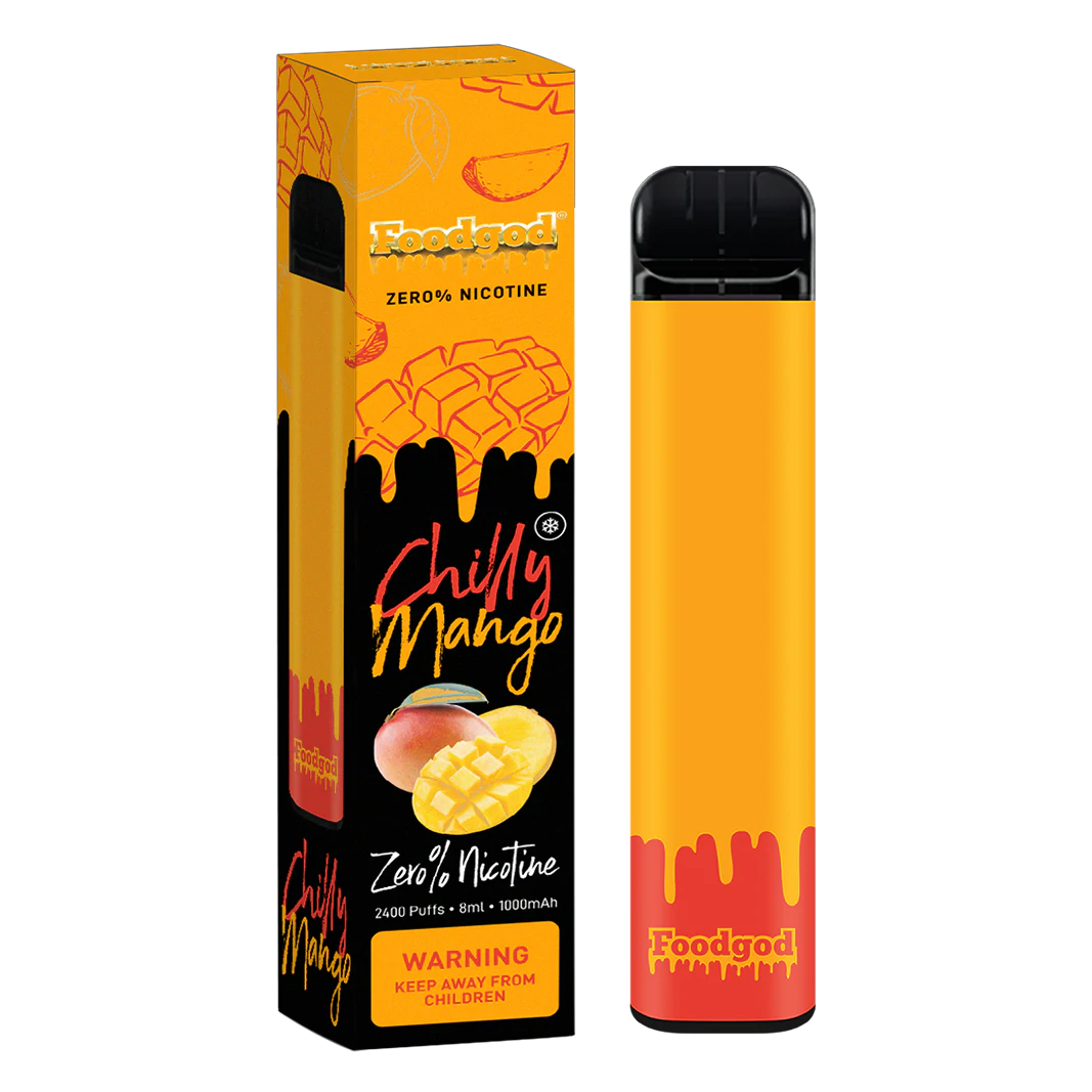 Food God Zero Nicotine 2400 Puffs Disposable Vape Device Chilly Mango
