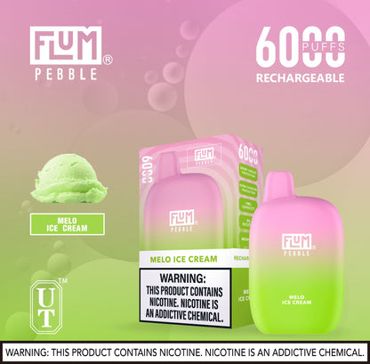 Flum Pebble Vape 6000 Puffs Disposable Device Melo Ice Cream