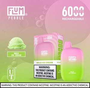 Flum Pebble 6000 Puff Disposable Vape Device Melo Ice Cream