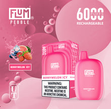 Load image into Gallery viewer, Flum Pebble 6000 Puff Disposable Vape Device Berrymelon Icy
