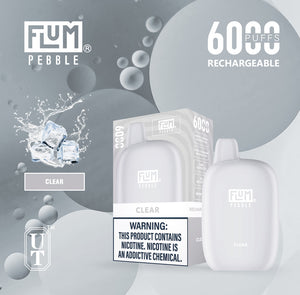 Flum Pebble 6000 Puff Disposable Vape Device Clear