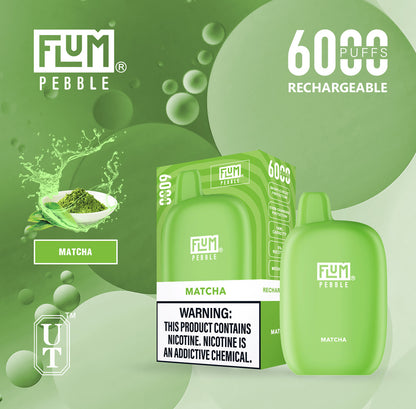 Flum Pebble Vape 6000 Puffs Disposable Device Matcha Green Tea