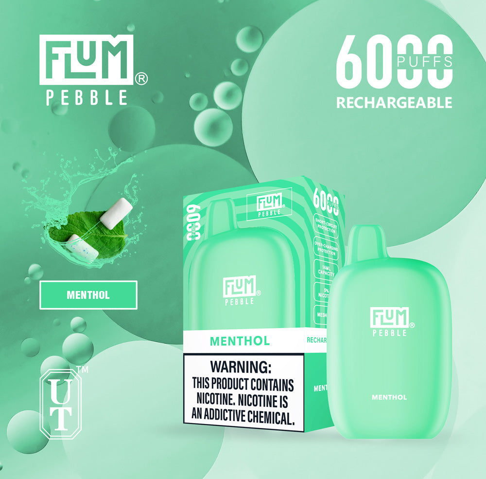 Flum Pebble Vape 6000 Puffs Disposable Device Menthol