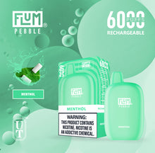 Load image into Gallery viewer, Flum Pebble 6000 Puff Disposable Vape Device Menthol
