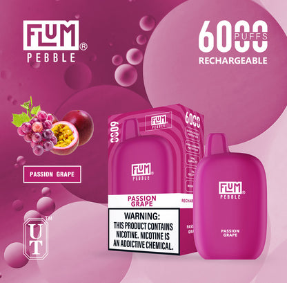 Flum Pebble Vape 6000 Puffs Disposable Device Passion Grape