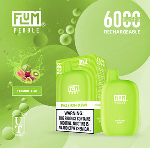 Flum Pebble 6000 Puff Disposable Vape Device Passion Kiwi