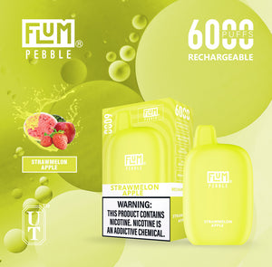 Flum Pebble 6000 Puff Disposable Vape Device Strawmelon Apple
