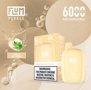 Flum Pebble 6000 Puff Disposable Vape Device Vanilla Ice Cream