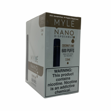 Load image into Gallery viewer, MYLE NANO DISPOSABLE VAPE WHOLESALE Coconut Lime

