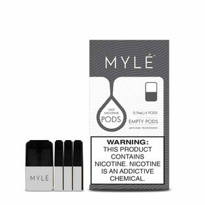 MYLE V4 Replacement Pods – 1 Pack of 4 Pods Empty Pods (For Refill Only)