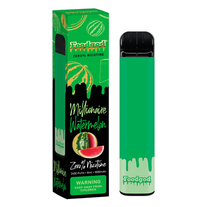 Food God Zero Nicotine 2400 Puffs Disposable Vape Device Millionaire Watermelon