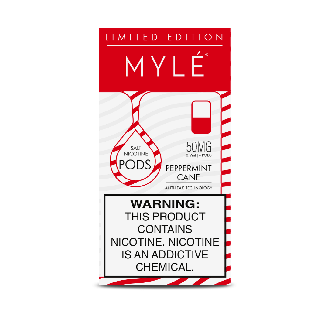 MYLE V4 Replacement Pods – 1 Pack of 4 Pods Peppermint Cane