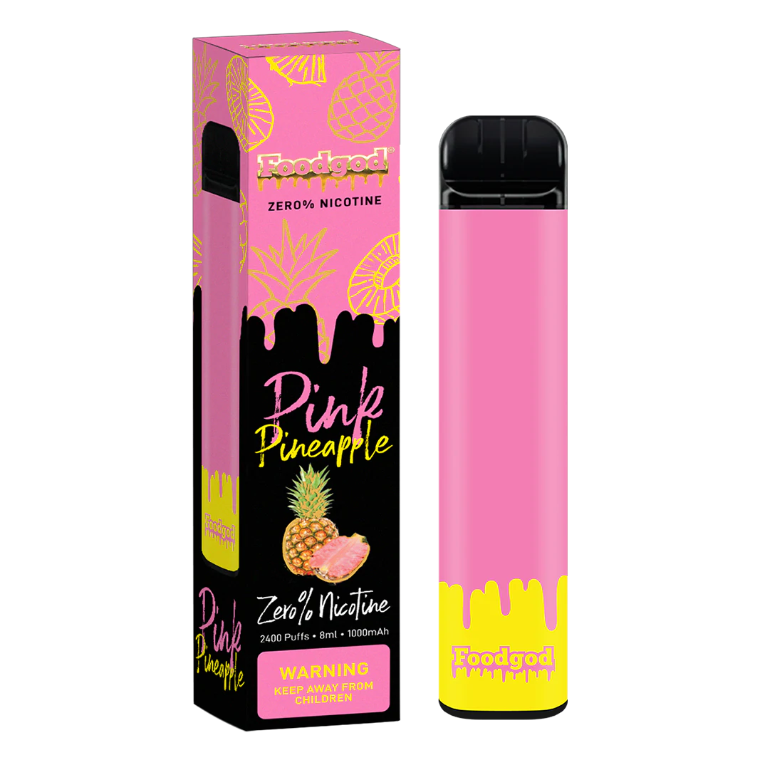 Food God Zero Nicotine 2400 Puffs Disposable Vape Device Pink Pineapple