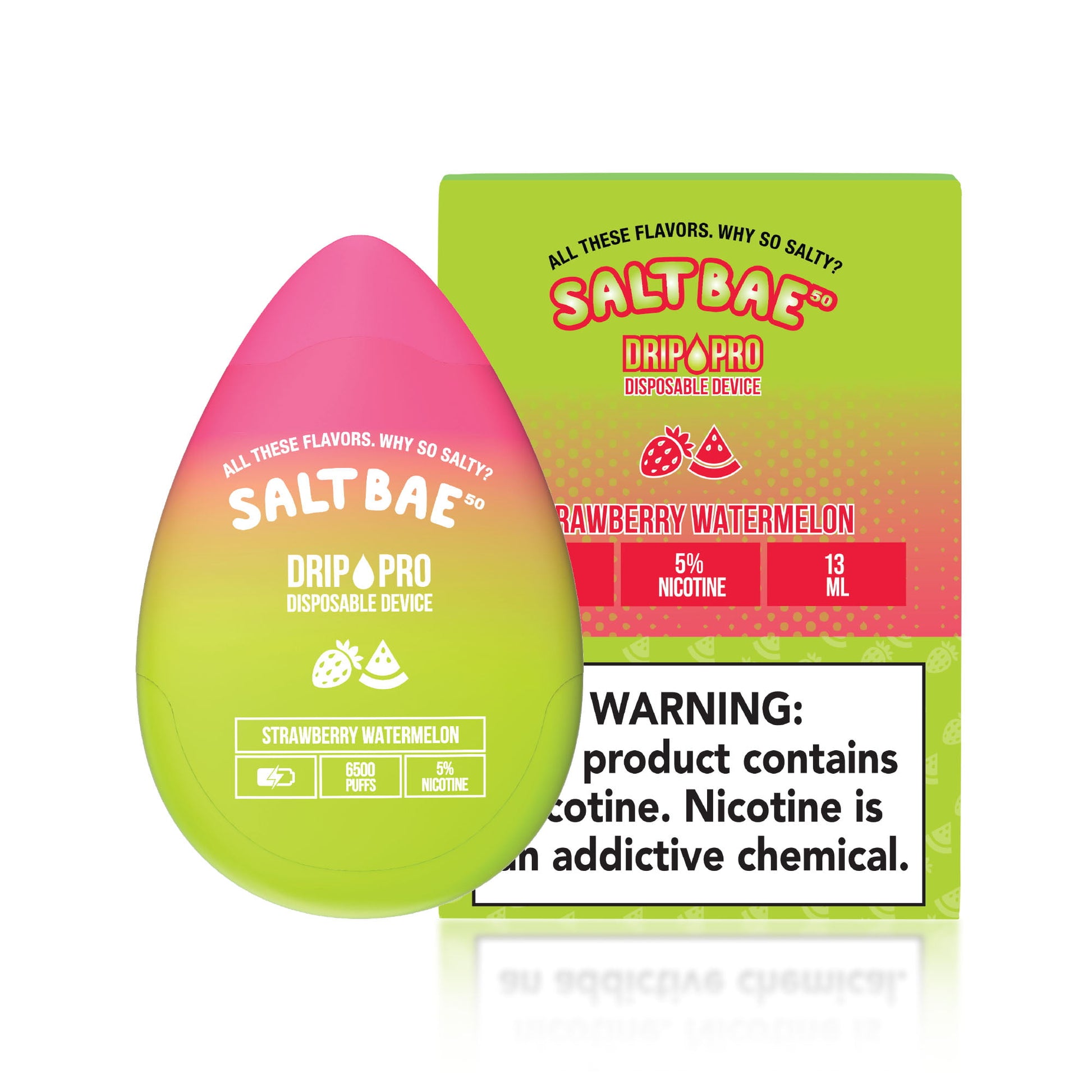 Salt Bae Drip Pro 6500 Puff Disposable Vape Strawberry Watermelon