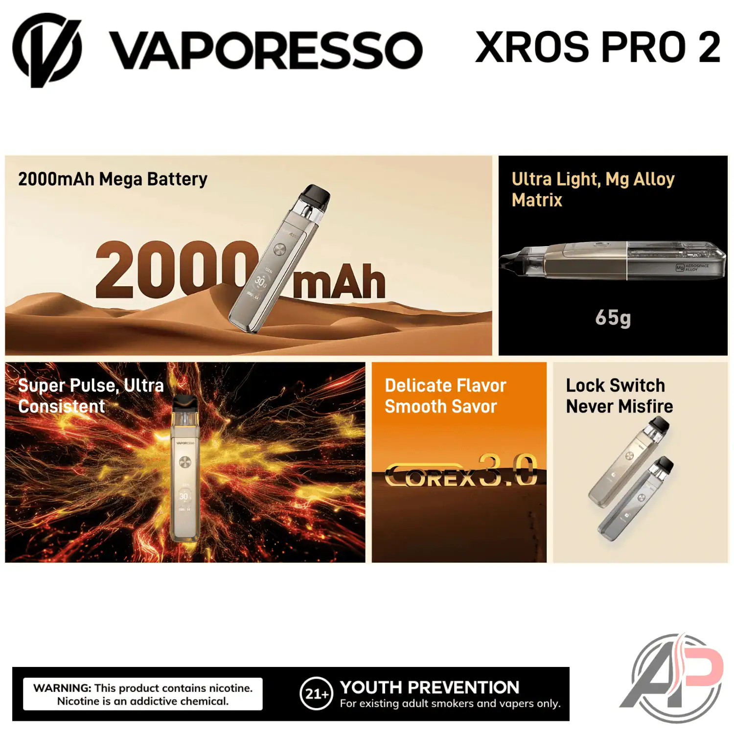 vaporesso xros battery Pro 2 Pod System Starter Kit Device Choose Flavor:Lemon Hubba Elf Bar 10K Uwell | Caliburn Tenet