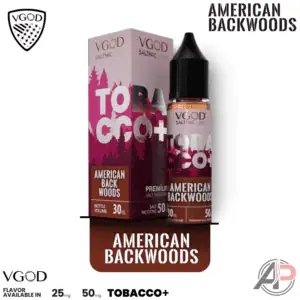 Vgod Tobacco Plus American Backwoods Salt Nicotine 30mL