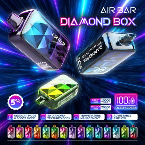 air bar box vape Diamond 20000 Puffs All Flavors sour blue dust vape Fruity Flavors:Ice Berry Lemon