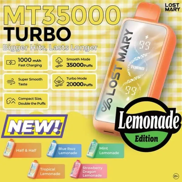 lost mary turbo 35k puffs toasted banana MT35000 Disposable Vape Device Flavor:Grape ICE Vuse Reload Box Blueberry low stock