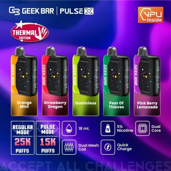 geek bar pulse x 40k 25,000 Puffs Vape Choose Flavor:Sour Blue Dust pear of thieves aries flavor geek bar