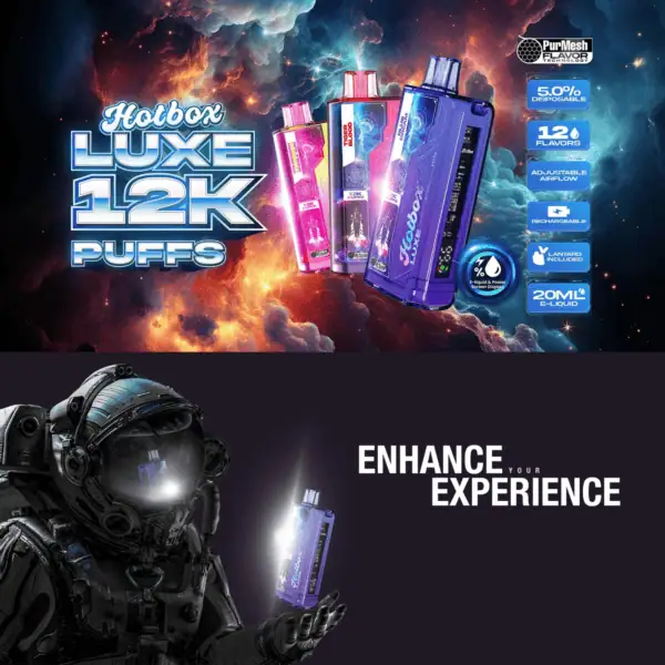 hotbox vape flavors Puff Luxe 12000 Puffs All Flavor:Orion Sour Belts (Cosmic Edition) IVG 70/30 100ml Shortfill E-Liquid Loud THC-A Creme Disposable