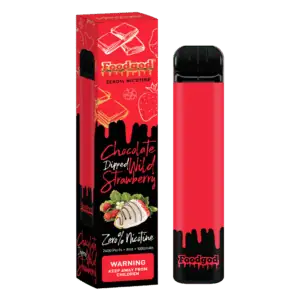Food God Zero Nicotine 2400 Puffs Disposable Vape Device Chocolate Dipped Wild Strawberries