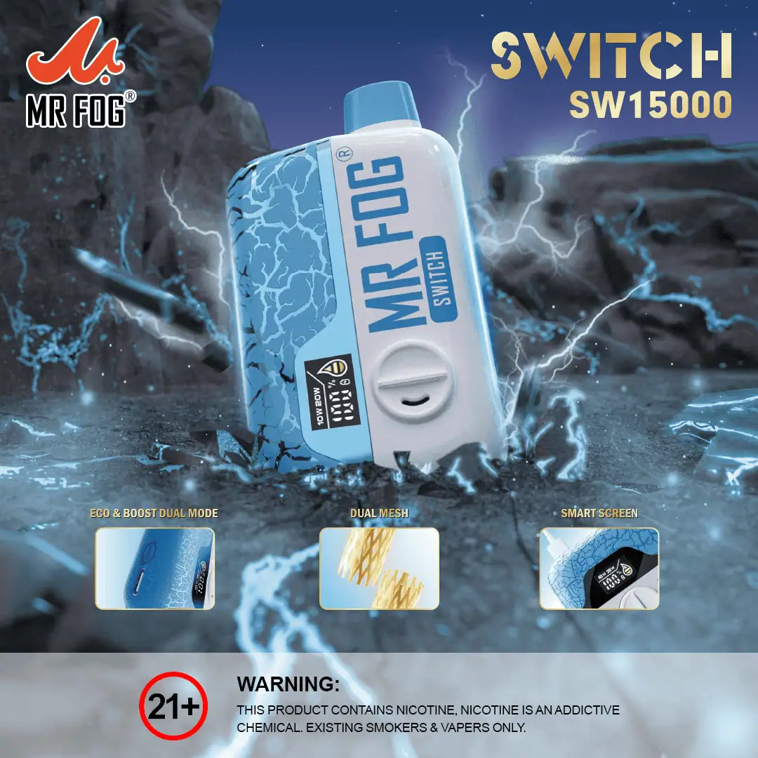 mr fog switch screen Vape SW15000 15K Puffs All Flavors pre roll packaging weed box Select Flavor ::Juicy Mango Melon Ice Vuse Alto WholeSale -