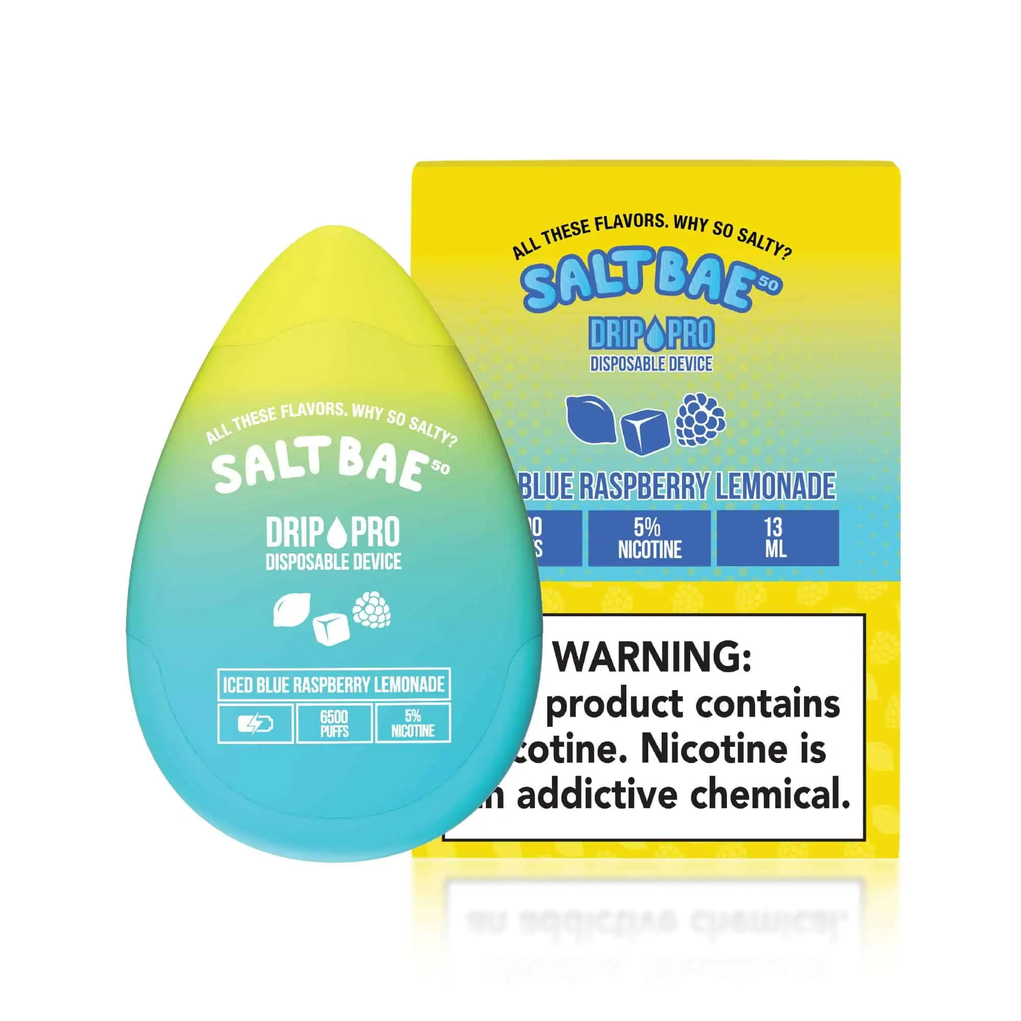 Salt Bae Drip Pro 6500 Puffs Disposable Vape Blue Raspberry Lemonade