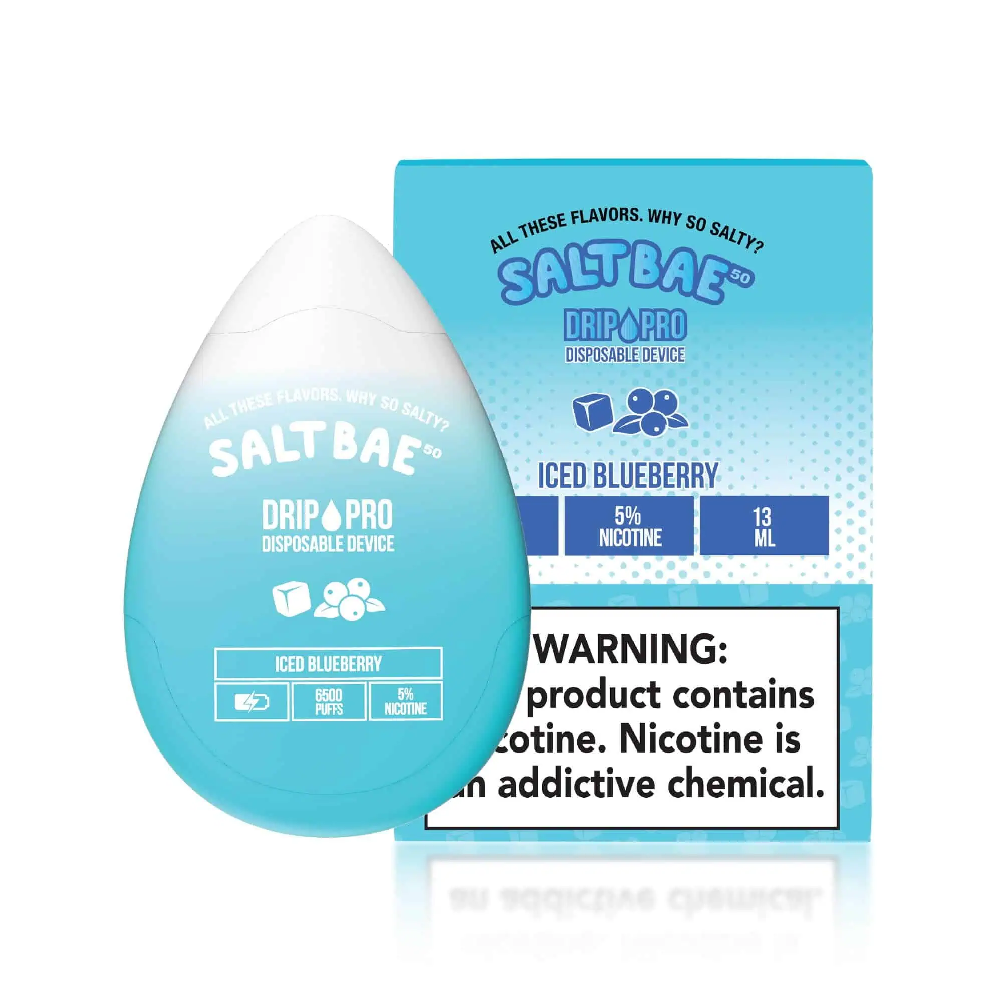 Salt Bae Drip Pro 6500 Puffs Disposable Vape Iced Blueberry