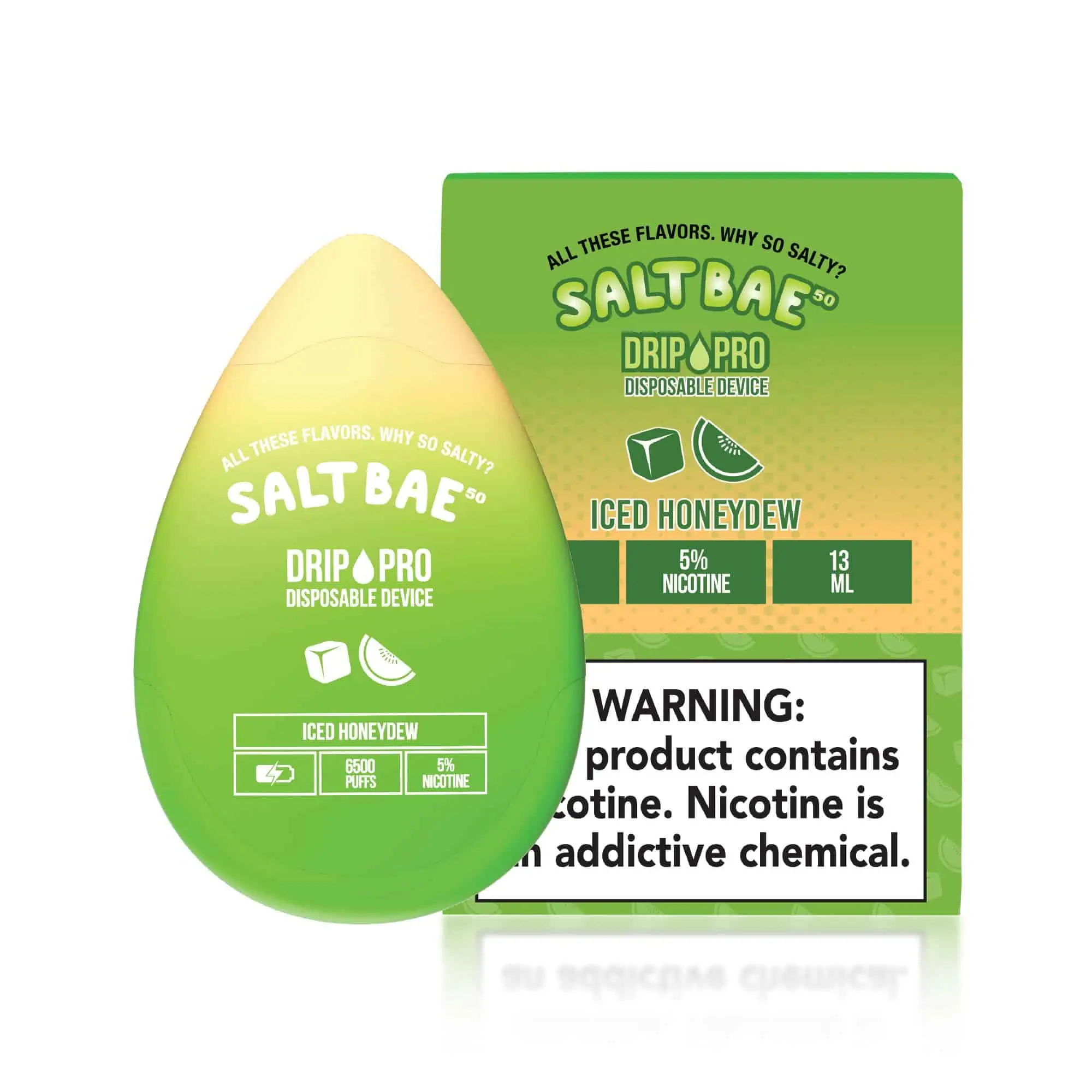 Salt Bae Drip Pro 6500 Puffs Disposable Vape Iced Honeydew