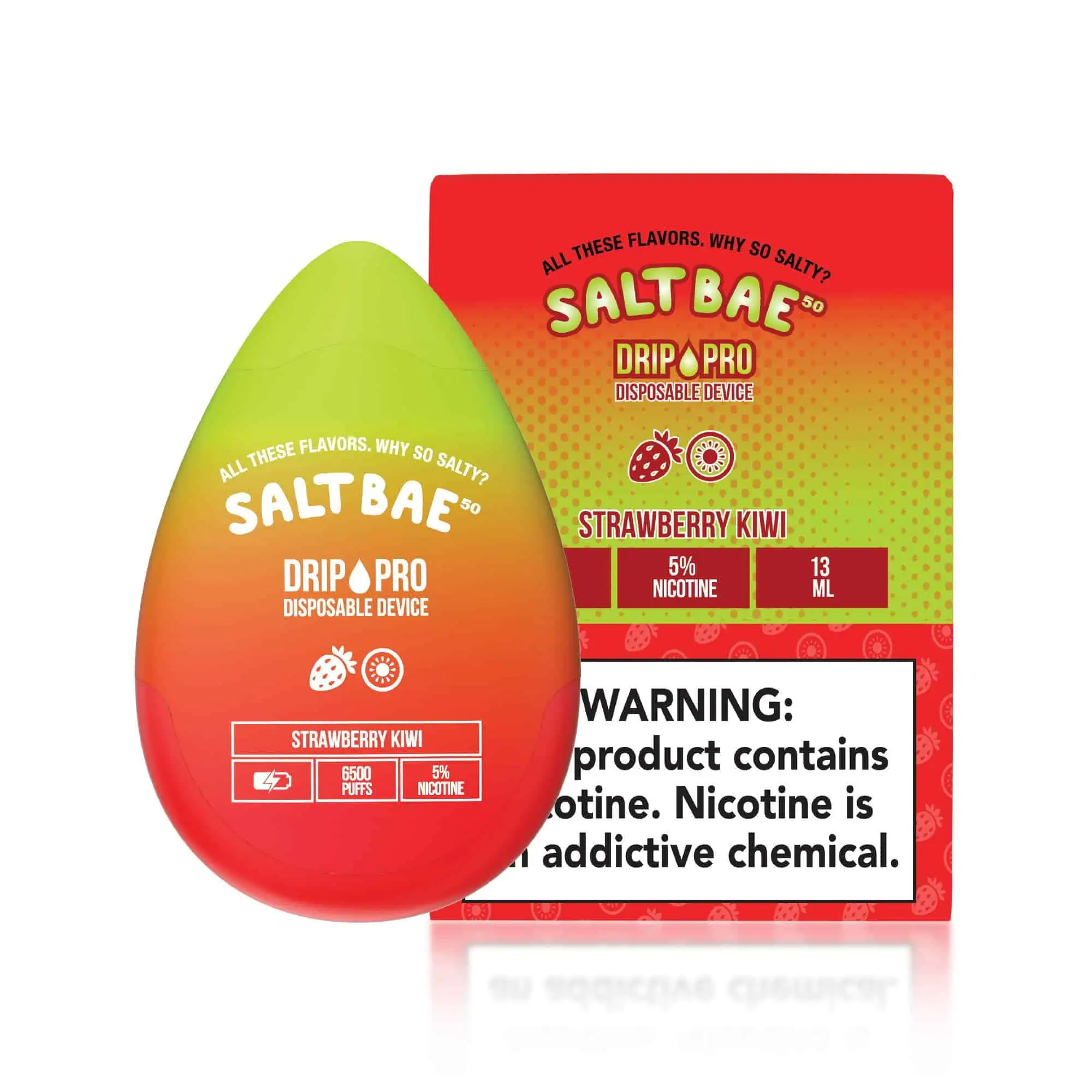 Salt Bae Drip Pro 6500 Puffs Disposable Vape Strawberry Kiwi