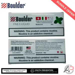Boulder Menthol E-Liquid 10mL 6 Bottle Bundle Box