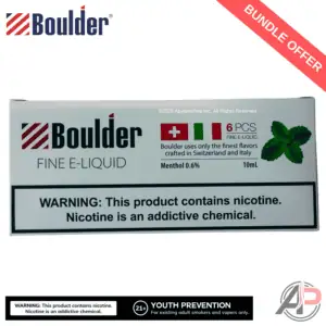 Boulder Menthol E-Liquid 10mL 6 Bottle Bundle Box