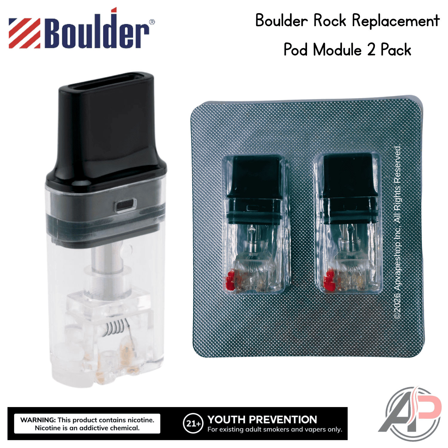 boulder rock vape pods Replacement Pod Module 2 Pack Authentic Replacement Part Variant:Limpid Green Geekvape Side Fill Q