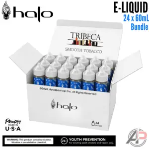 Halo Tribeca Smooth Tobacco E-Liquid 60mL 24 Bottle Mega Bundle Box