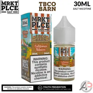 MRKT PLCE California Tobacco TBCO BARN Salt Nicotine 30mL