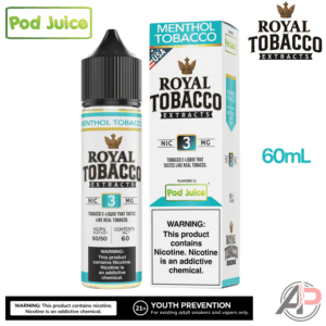 Pod Juice Royal Tobacco Extracts Menthol Tobacco E-Liquid 60mL