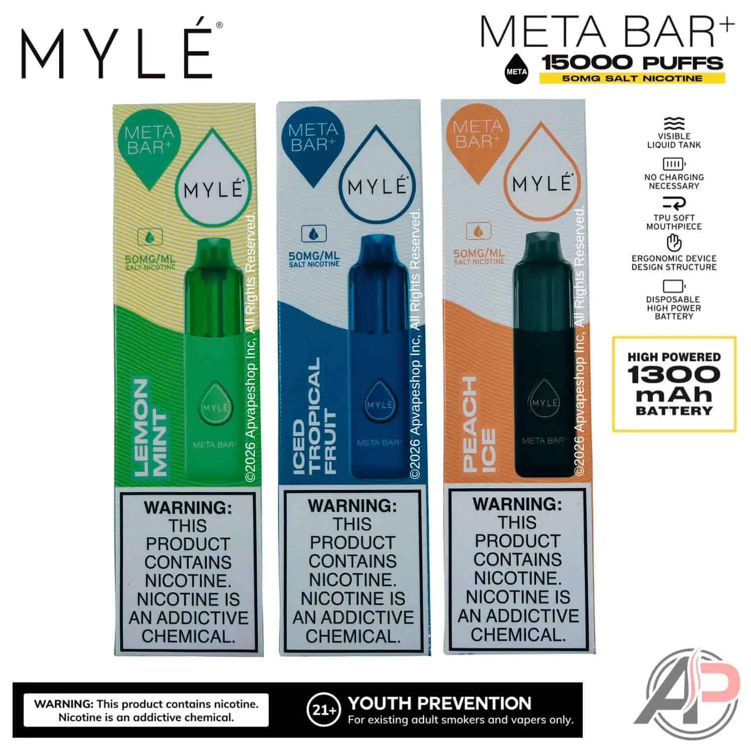 myle vape flavors Meta Bar Plus 15,000 Puffs Disposable Device Select Flavor ::Razz Lush reliable disposable vape at The Fire Station