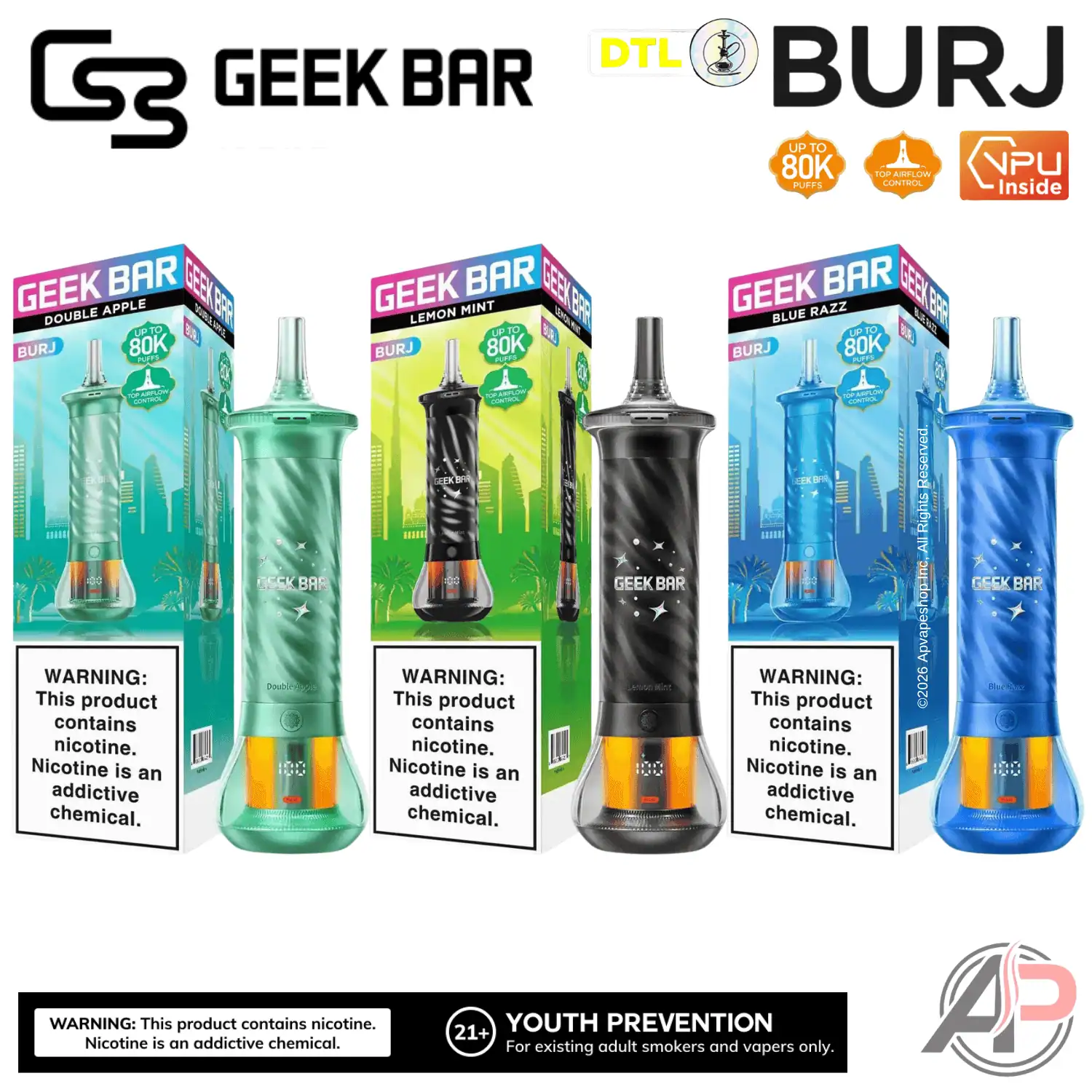 GEEK BAR BURJ 80,000 PUFFS HOOKAH